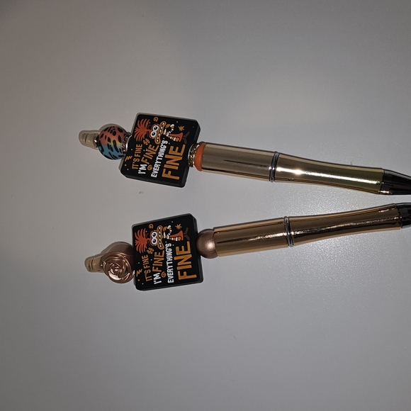 Handmade Other - 'I'm Fine' Rose Gold and Silver Pens